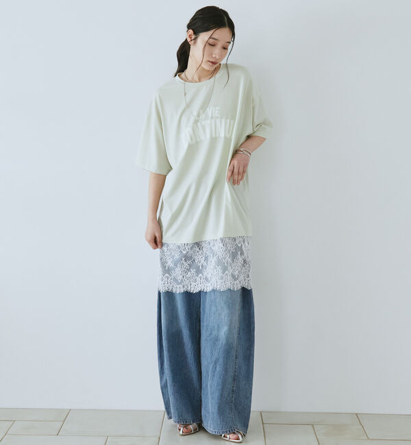 Doux archives「裾レースオーバーロゴＴｅｅ」|Tシャツ・カットソー|