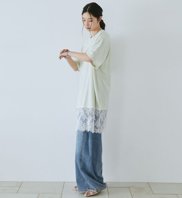 Doux archives「裾レースオーバーロゴＴｅｅ」|Tシャツ・カットソー|