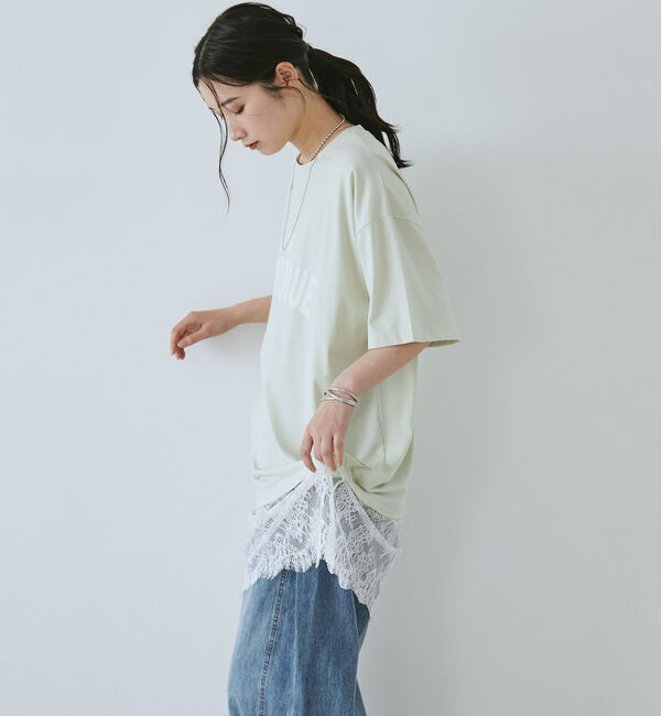 Doux archives「裾レースオーバーロゴＴｅｅ」|Tシャツ・カットソー|