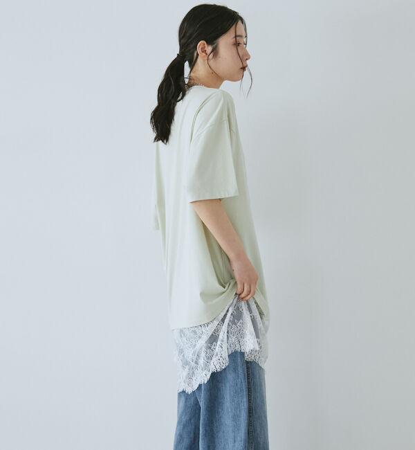 Doux archives「裾レースオーバーロゴＴｅｅ」|Tシャツ・カットソー|