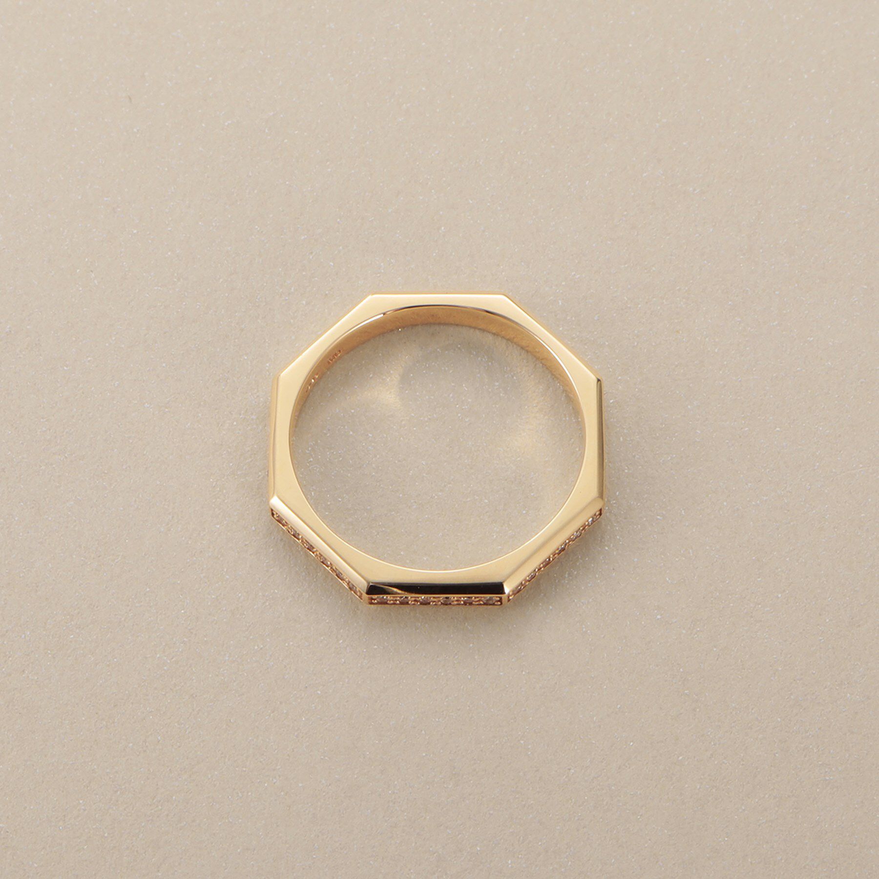COCOSHNIK「K10ダイヤモンド トラペーズ面取り リング」|リング|