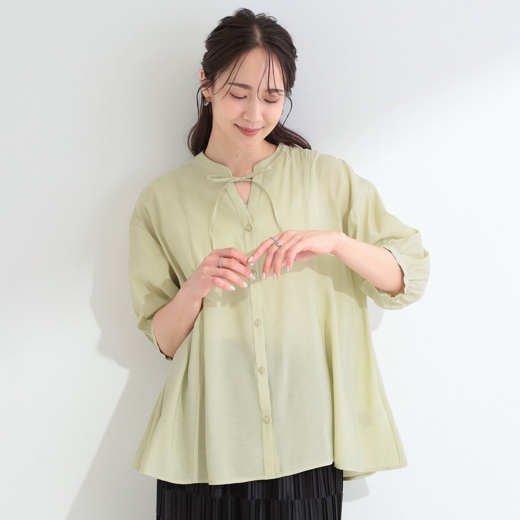 SHOO･LA･RUE「【S-LL】インせず着られる 切替フレアブラウス」|シャツ・ブラウス|