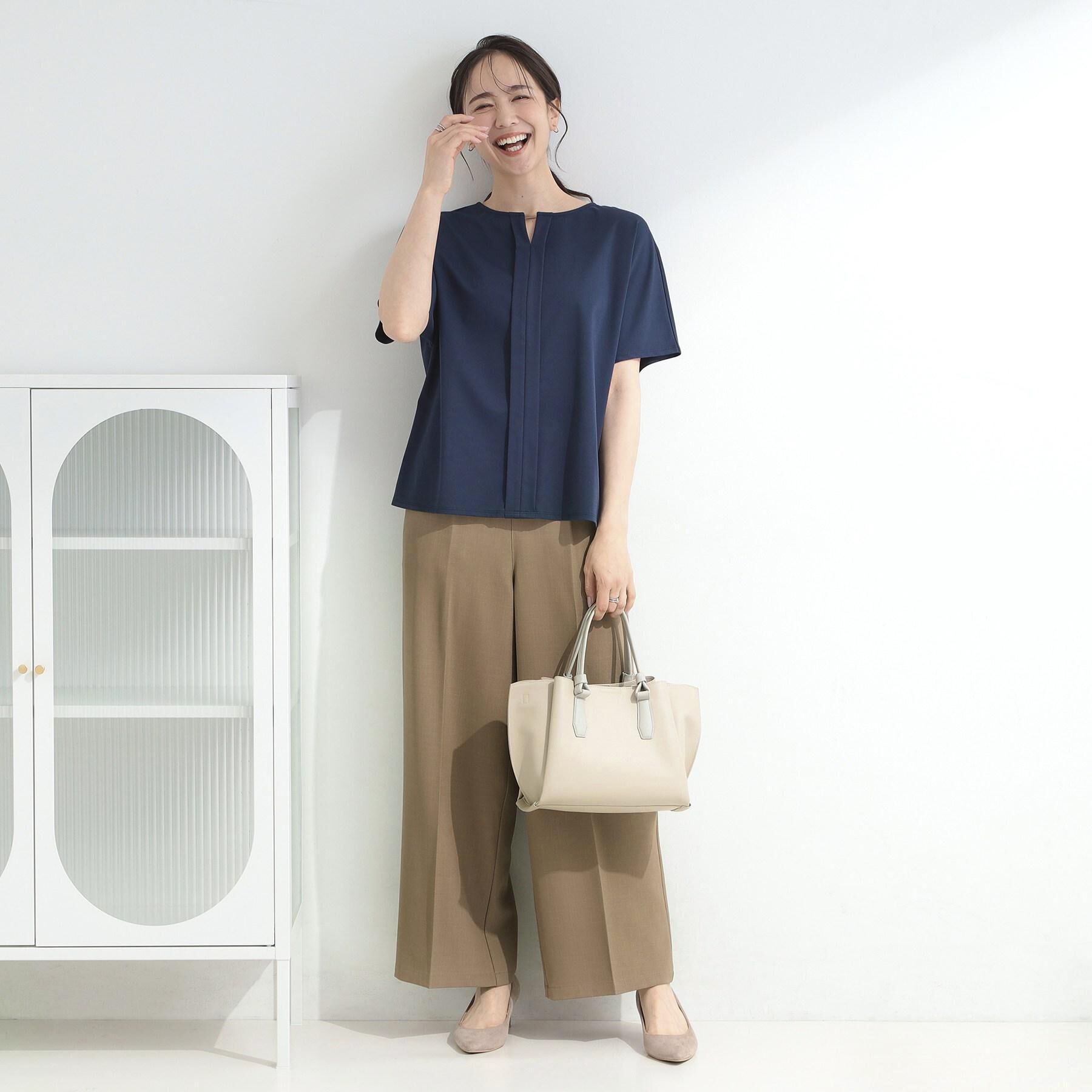 SHOO･LA･RUE「【ひんやり/着丈選べる/洗濯後しわになりにくい/S-LL】大人の上品シルエット センタープレスタック」|その他|