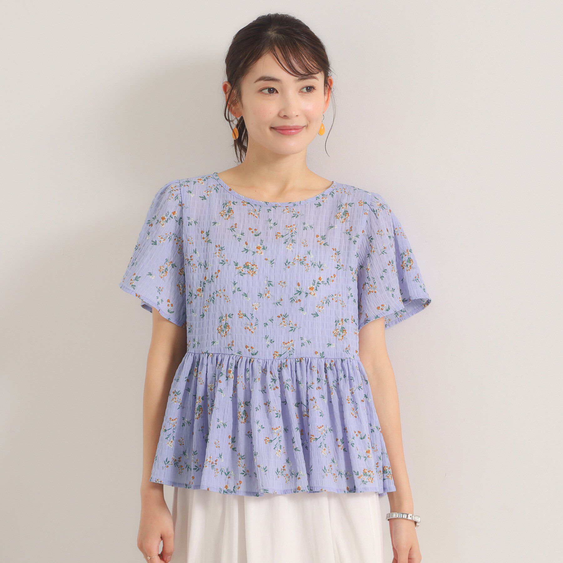 ITS&rsquo;DEMO「花柄シャーリングブラウス」|シャツ・ブラウス|