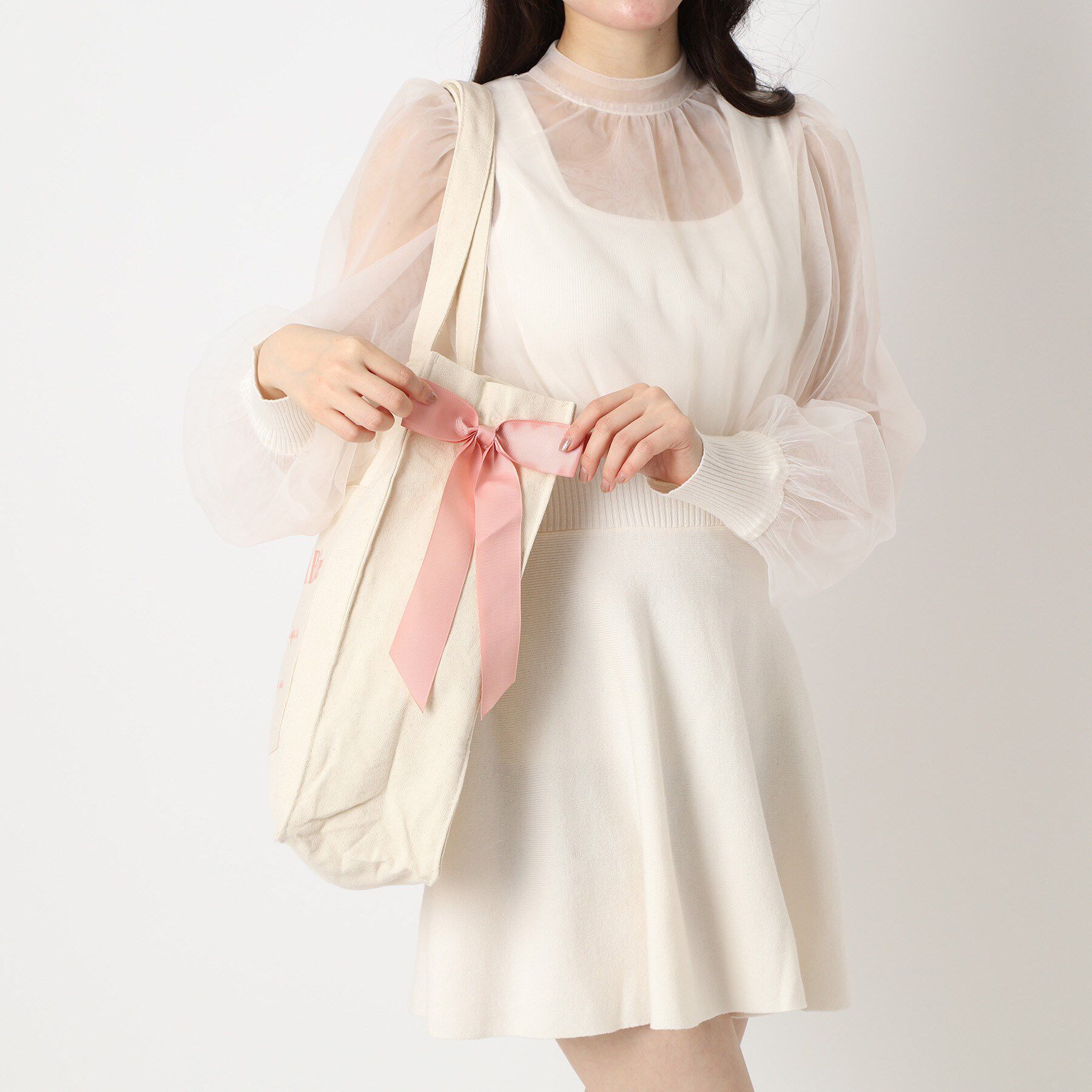 Ober Tashe「推し活にもぴったり！リリアンリーナサイドリボントートバッグ」|トートバッグ|