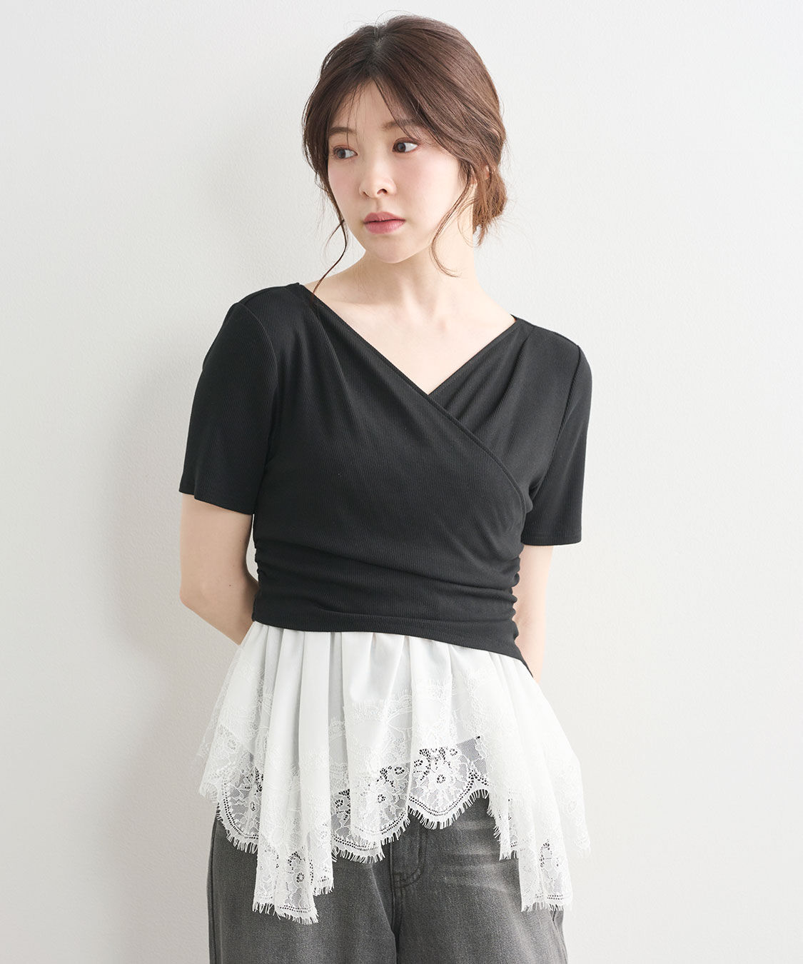 COCO DEAL「カシュクールペプラムトップス」|Tシャツ・カットソー|
