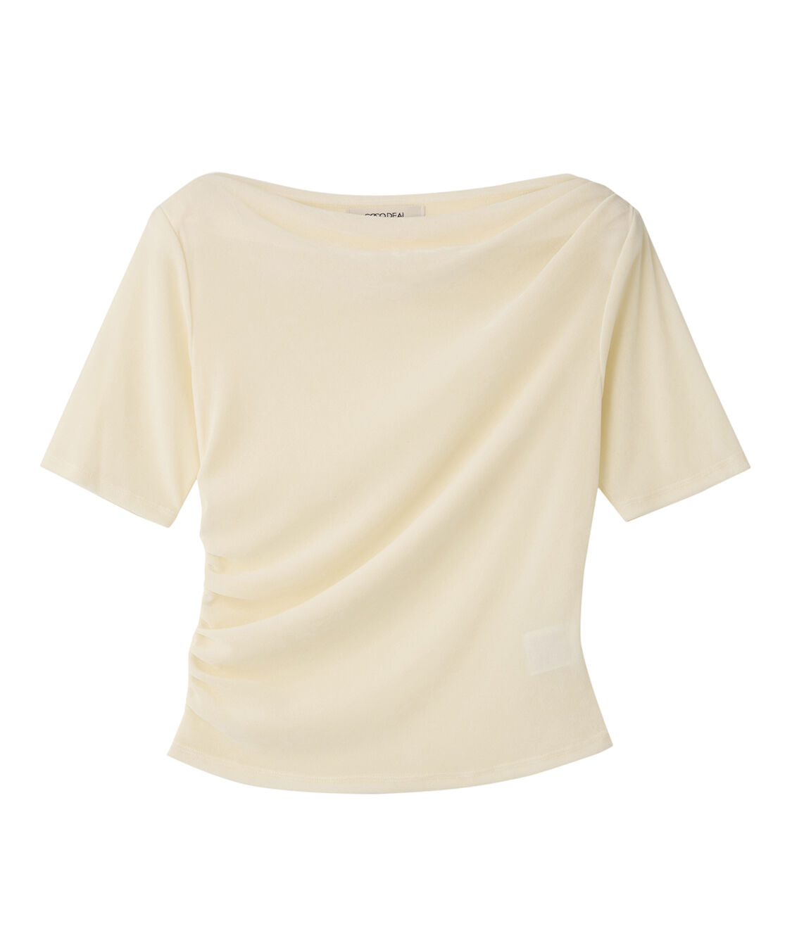 COCO DEAL「フロッキーチュールドレープトップス」|Tシャツ・カットソー|