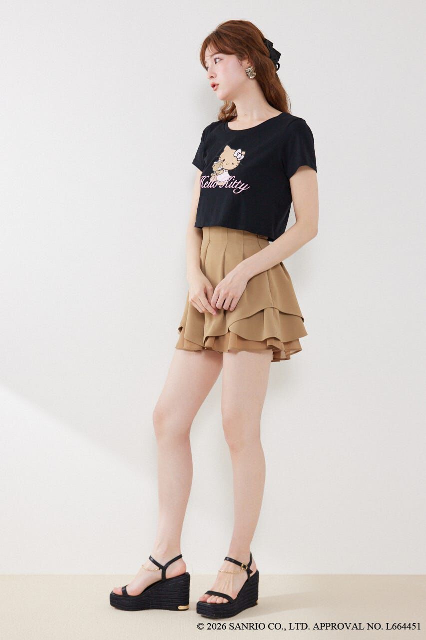 rienda「グリッターロゴミニTシャツ」|Tシャツ・カットソー|