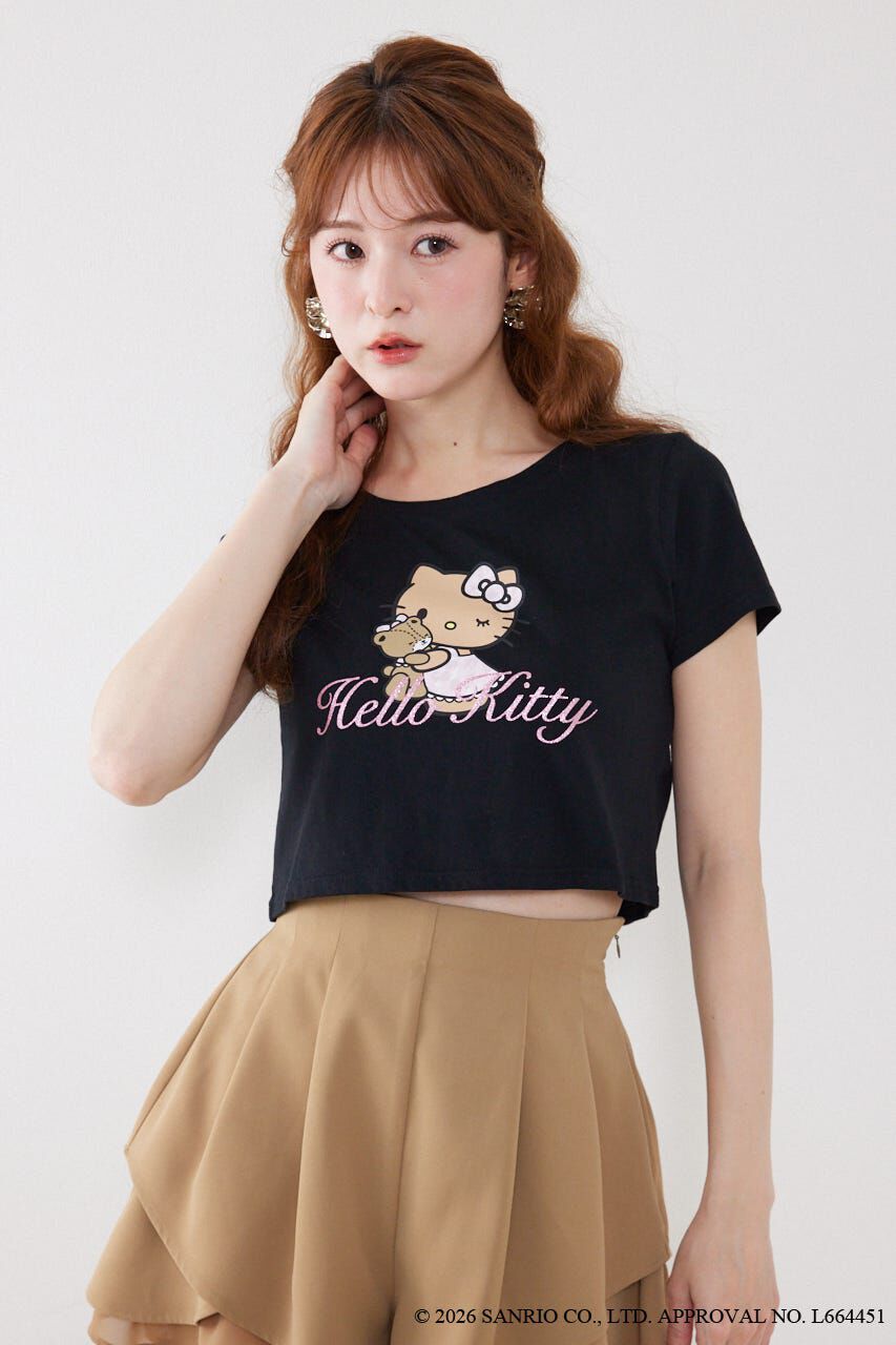 rienda「グリッターロゴミニTシャツ」|Tシャツ・カットソー|
