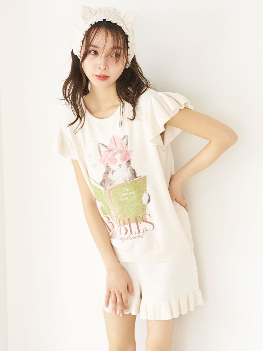 SNIDEL HOME「ニットフリルショートパンツ」|ルームウェア|