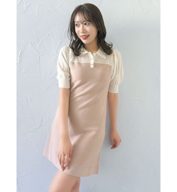 dazzlin「シアーポロニットミニワンピース」|ワンピース|
