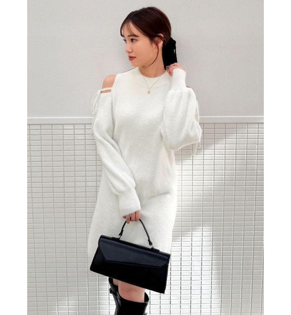 dazzlin「【WEB限定】オープンショルダーミニワンピース」|ワンピース|