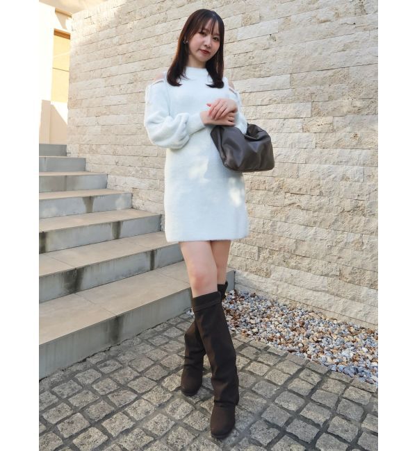 dazzlin「【WEB限定】オープンショルダーミニワンピース」|ワンピース|