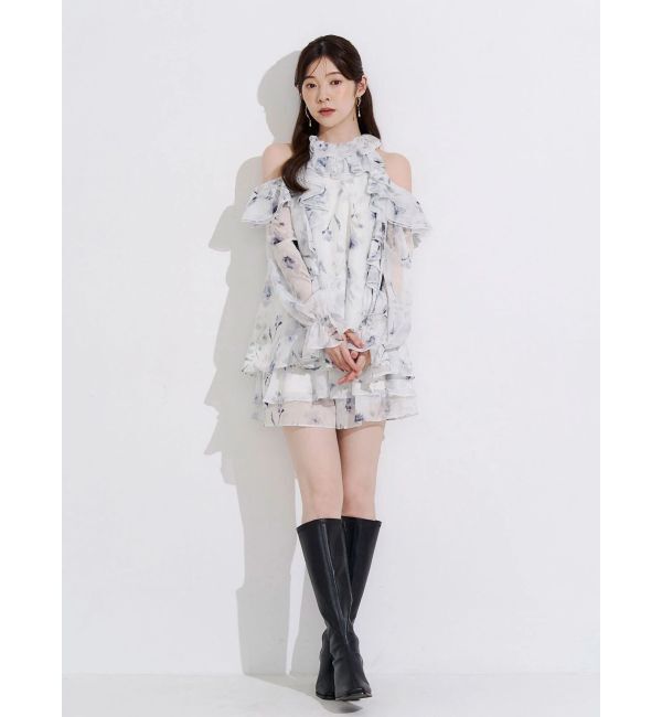 MERCURYDUO「ラッフルチュニックフレアショーツセットアップ」|ワンピース|