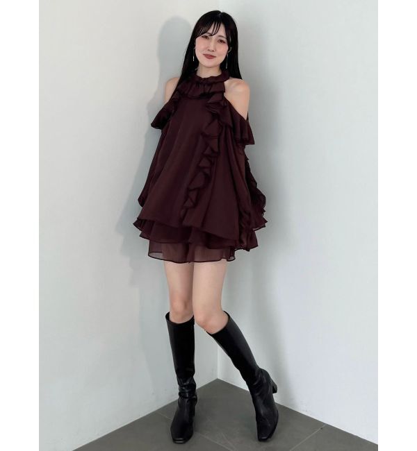 MERCURYDUO「ラッフルチュニックフレアショーツセットアップ」|ワンピース|