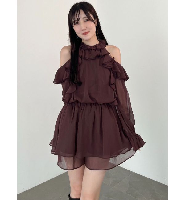 MERCURYDUO「ラッフルチュニックフレアショーツセットアップ」|ワンピース|