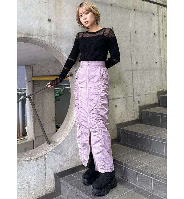 MURUA「ファスナースリットギャザースカート」|スカート|