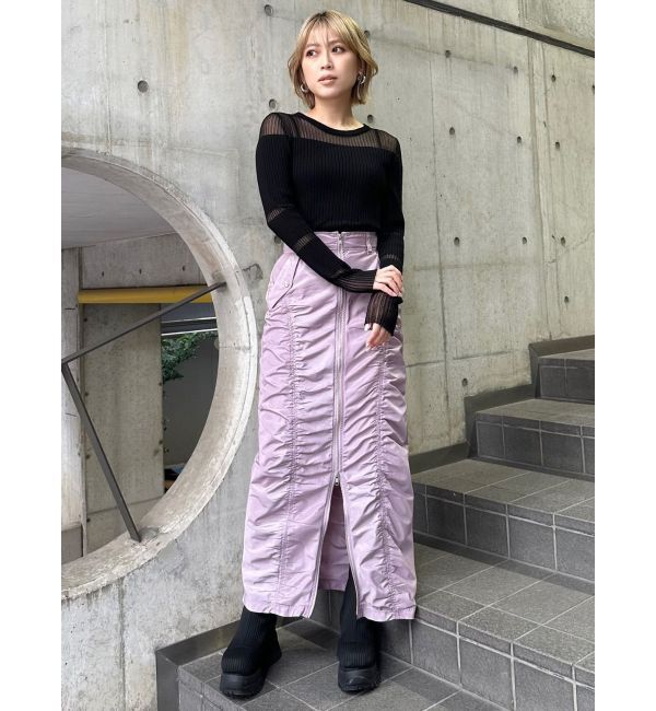 MURUA「ファスナースリットギャザースカート」|スカート|