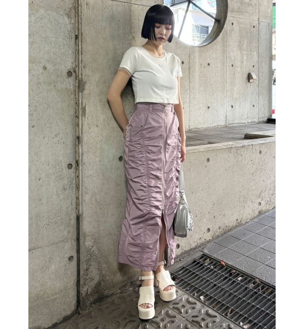 MURUA「ファスナースリットギャザースカート」|スカート|