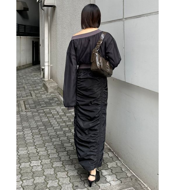 MURUA「ファスナースリットギャザースカート」|スカート|