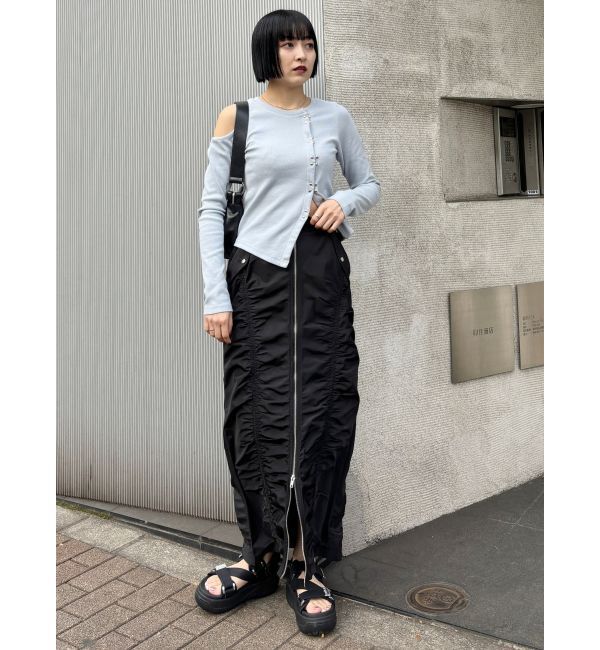 MURUA「ファスナースリットギャザースカート」|スカート|