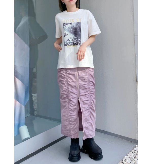 MURUA「ファスナースリットギャザースカート」|スカート|