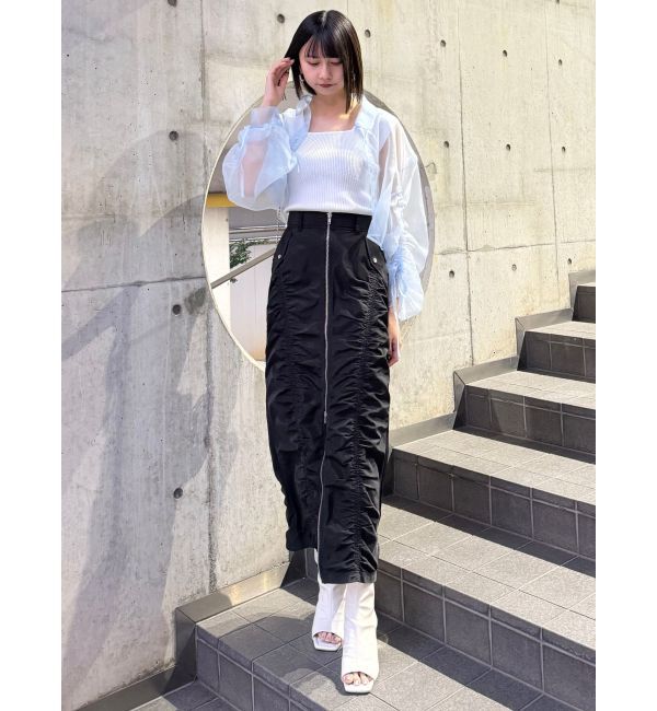 MURUA「ファスナースリットギャザースカート」|スカート|