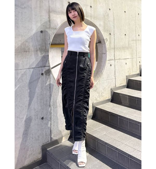MURUA「ファスナースリットギャザースカート」|スカート|