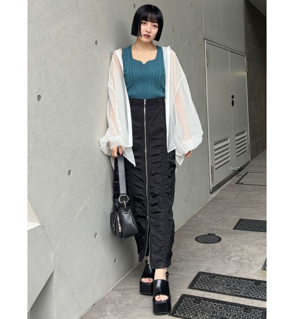 MURUA「ファスナースリットギャザースカート」|スカート|