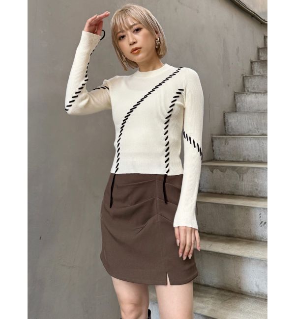 MURUA「タックドレープミニスカート【セットアップ着用可】」|スカート|