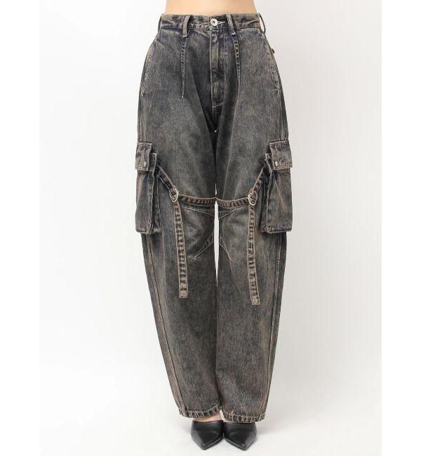 GYDA「ハイウエスト Urban Utility Wash Cargoデニムパンツ」|デニム|
