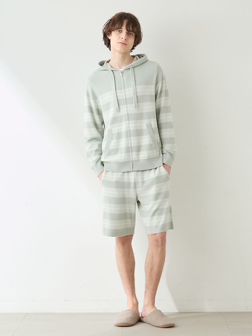 GELATO PIQUE HOMME「【HOMME】【接触冷感】スムーズィーliteクールランダムボーダーパーカ」|パーカー|