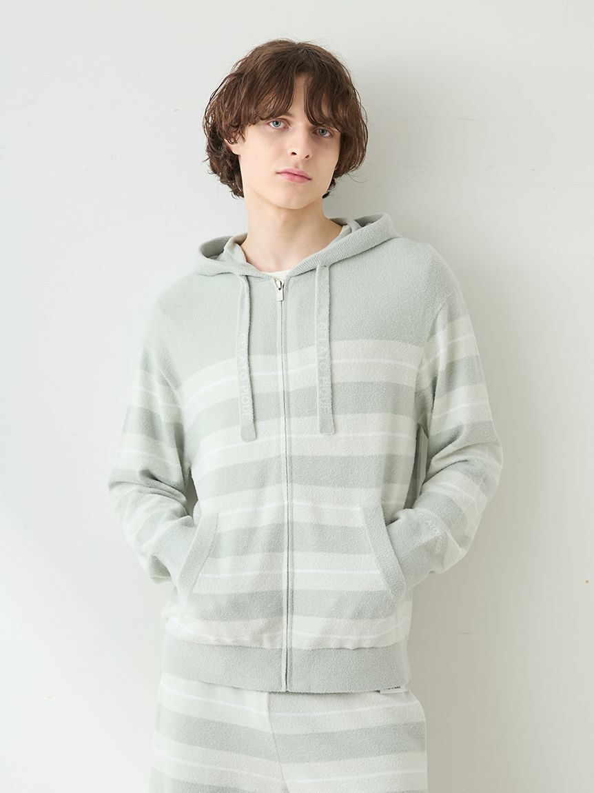 GELATO PIQUE HOMME「【HOMME】【接触冷感】スムーズィーliteクールランダムボーダーパーカ」|パーカー|