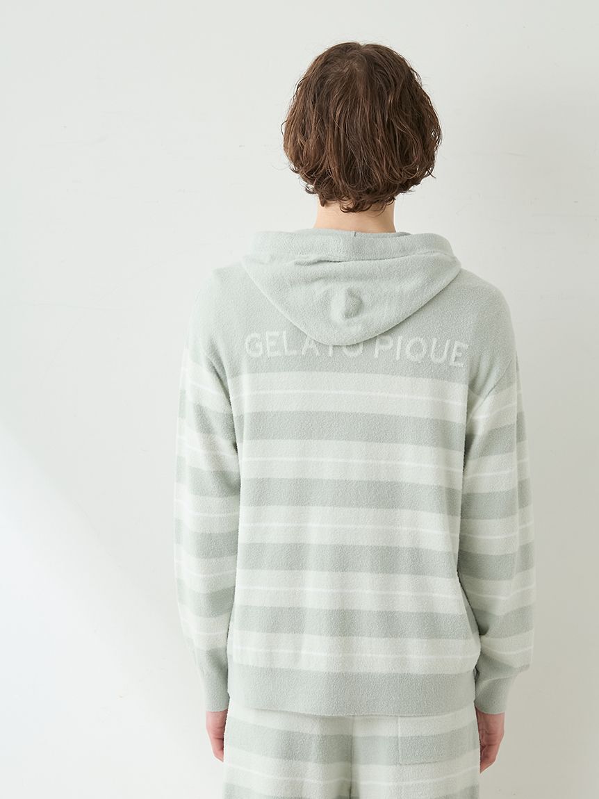 GELATO PIQUE HOMME「【HOMME】【接触冷感】スムーズィーliteクールランダムボーダーパーカ」|パーカー|