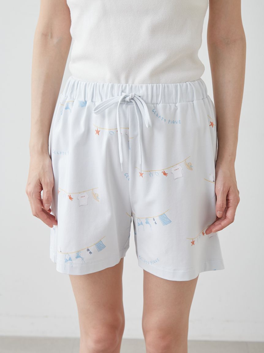 gelato pique「【抗菌防臭】サマーランドリー柄ショートパンツ」|ルームウェア|