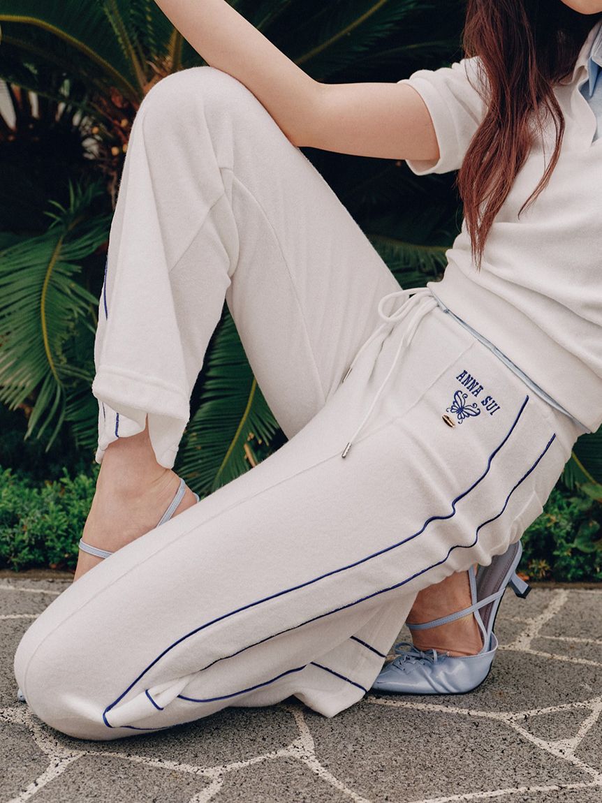 LILY BROWN「【LILY BROWN&times;ANNA SUI】サイドラインパイルパンツ」|チノ|WHT