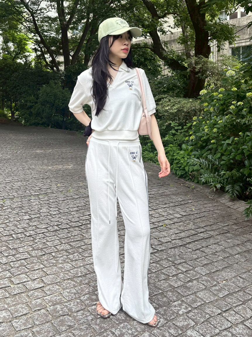 LILY BROWN「【LILY BROWN&times;ANNA SUI】サイドラインパイルパンツ」|チノ|