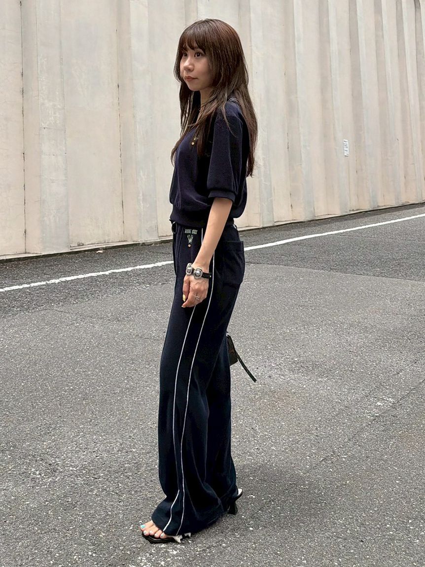 LILY BROWN「【LILY BROWN&times;ANNA SUI】サイドラインパイルパンツ」|チノ|