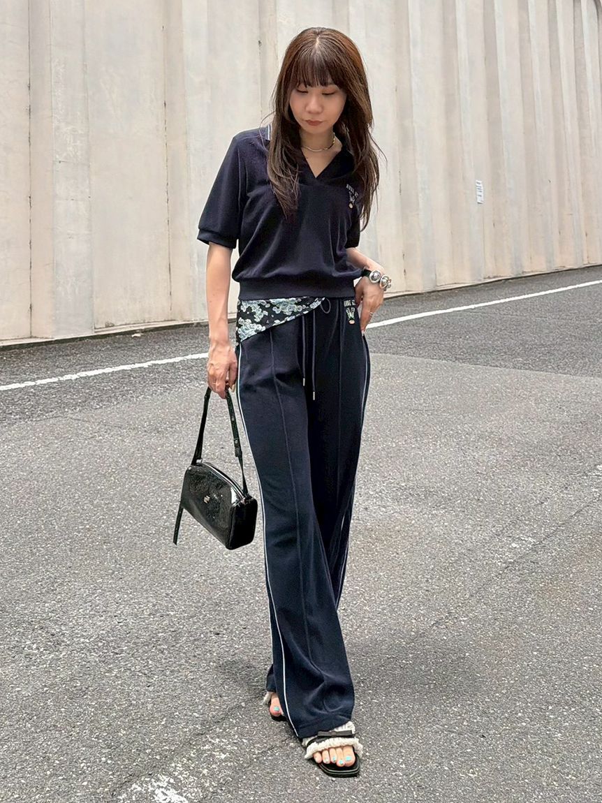 LILY BROWN「【LILY BROWN&times;ANNA SUI】サイドラインパイルパンツ」|チノ|