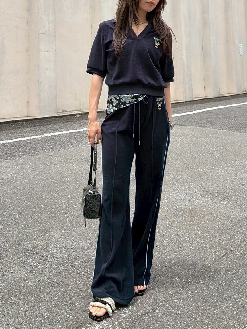 LILY BROWN「【LILY BROWN&times;ANNA SUI】サイドラインパイルパンツ」|チノ|