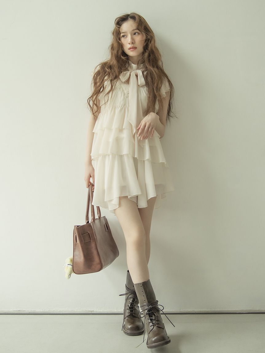 LILY BROWN「2wayピンタックフリルセットアップ」|ワンピース|IVR