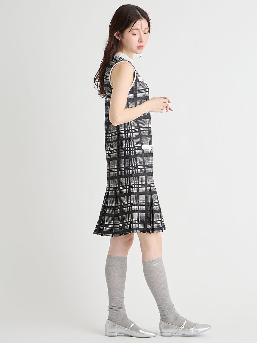 CELFORD「【洗える】【WEB限定カラー】チェックジャカードミニニットワンピースセット」|ワンピース|