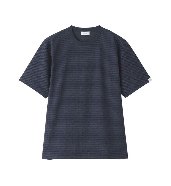 MACKINTOSH PHILOSOPHY「クルーネックTシャツ トリコットサッカーボーダー」|Tシャツ・カットソー|ネイビー