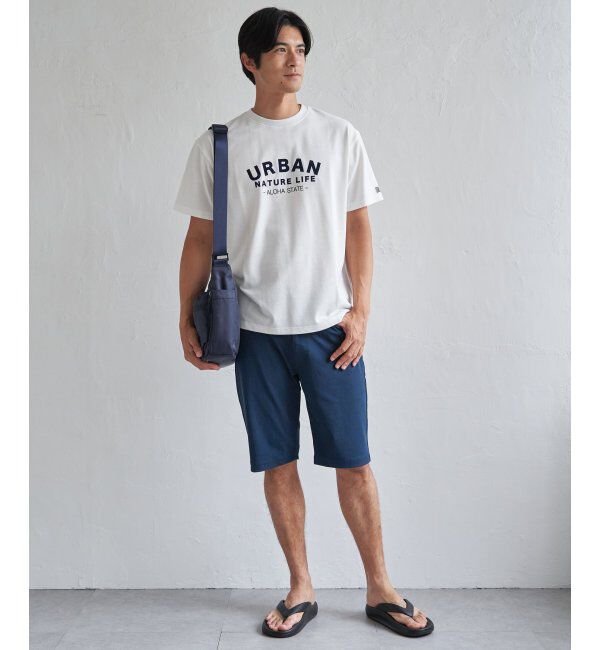 ikka「URBAN NATURE LIFE アーバンネイチャーライフ 鹿の子フロッキープリントTシャツ」|Tシャツ・カットソー|