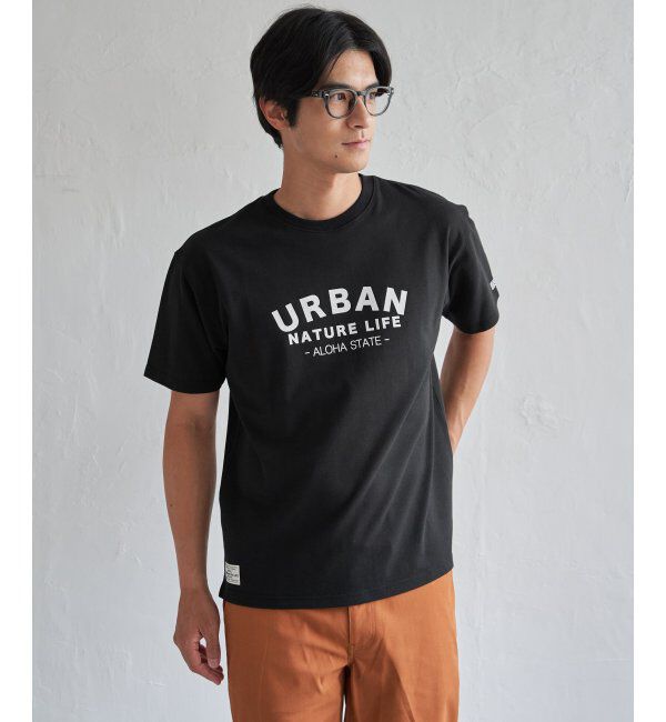 ikka「URBAN NATURE LIFE アーバンネイチャーライフ 鹿の子フロッキープリントTシャツ」|Tシャツ・カットソー|