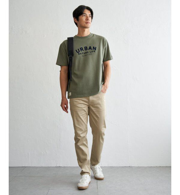 ikka「URBAN NATURE LIFE アーバンネイチャーライフ 鹿の子フロッキープリントTシャツ」|Tシャツ・カットソー|