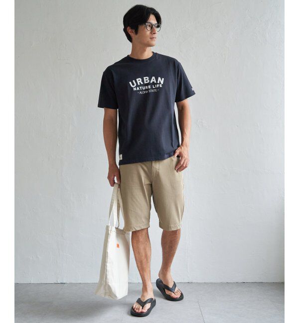ikka「URBAN NATURE LIFE アーバンネイチャーライフ 鹿の子フロッキープリントTシャツ」|Tシャツ・カットソー|