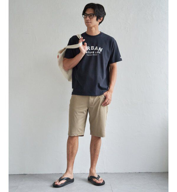 ikka「URBAN NATURE LIFE アーバンネイチャーライフ 鹿の子フロッキープリントTシャツ」|Tシャツ・カットソー|