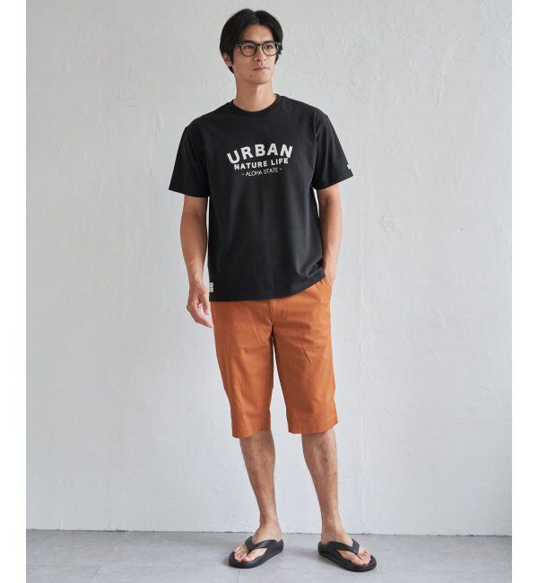 ikka「URBAN NATURE LIFE アーバンネイチャーライフ 鹿の子フロッキープリントTシャツ」|Tシャツ・カットソー|