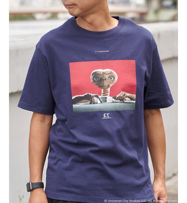 VENCE share style「『 E.T. 』デザイン フォトプリントTシャツ」|Tシャツ・カットソー|ネイビーブルー